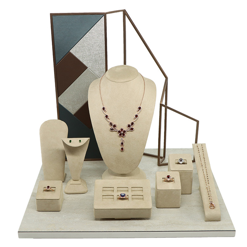 luxury metal jewelry stand display set 
