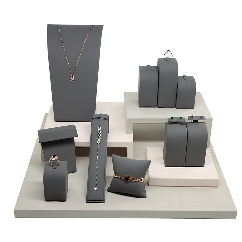 gray luxury jewelry stands counter showcase display stand